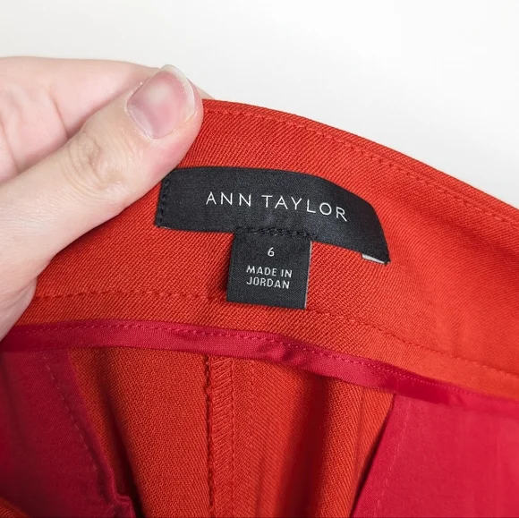 Ann Taylor Women's Orangish Red Straight Leg Pants with Front Seam Size 6 - Picture 14 of 16